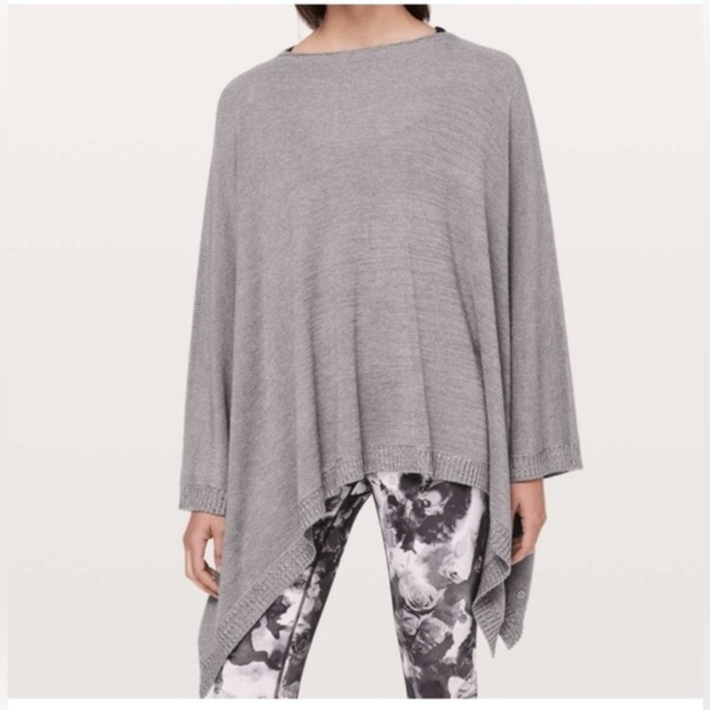 Lululemon Divinity Scarf shawl grey poncho O/S one size fits all luxe
